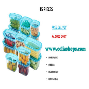 15 pcs Preservation food storage box plastic food grade container with cover