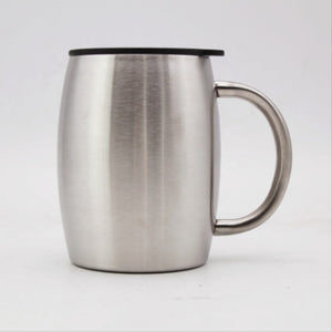 Double wall stainless steel vacuum insulated thermal coffee mug cup with handle